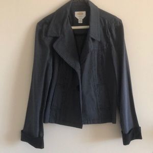 Talbots jacket black/gray stripes size 4
